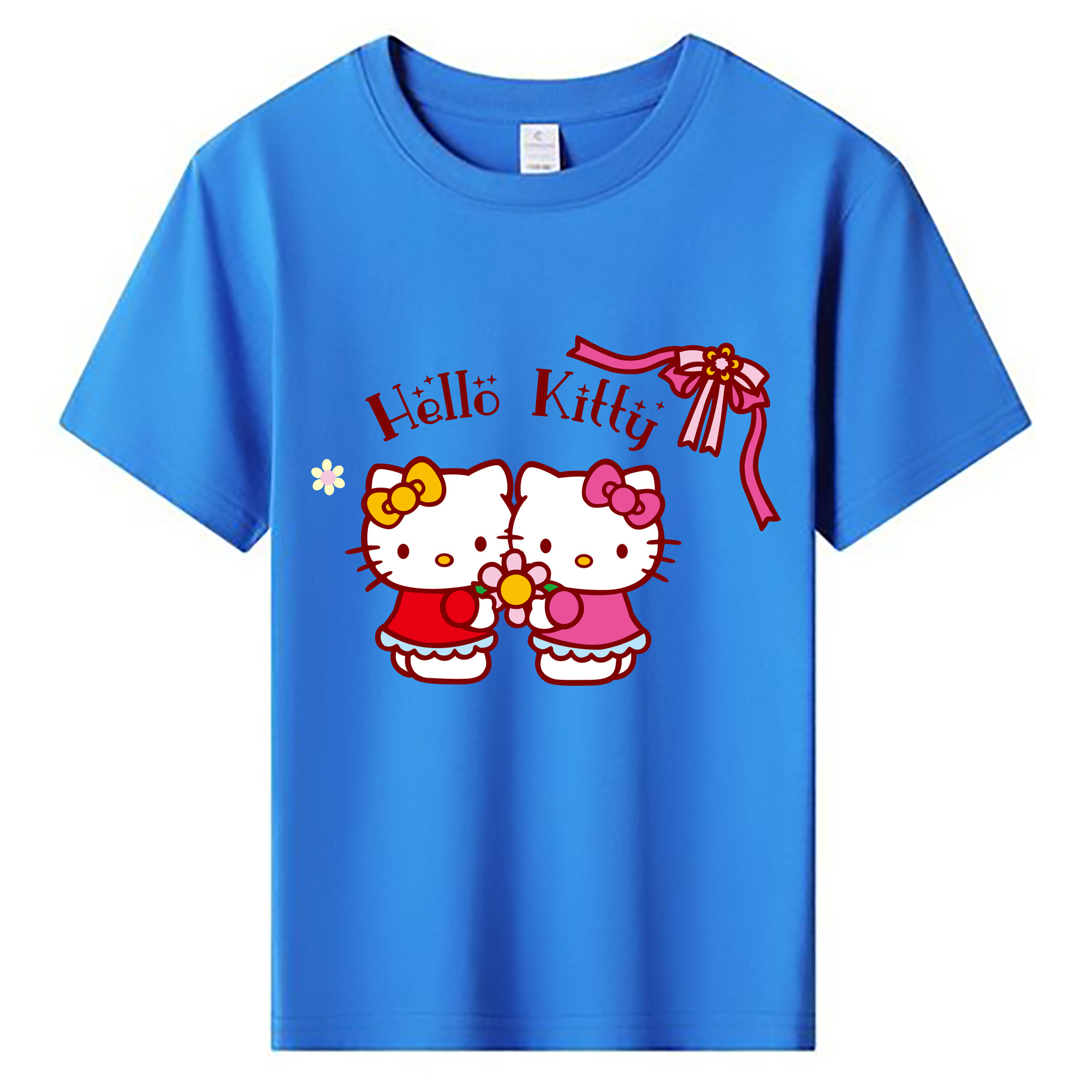 （画像用） Hello Kitty ハローキティ 綿100％キッズTシャツ（フロントプリント）